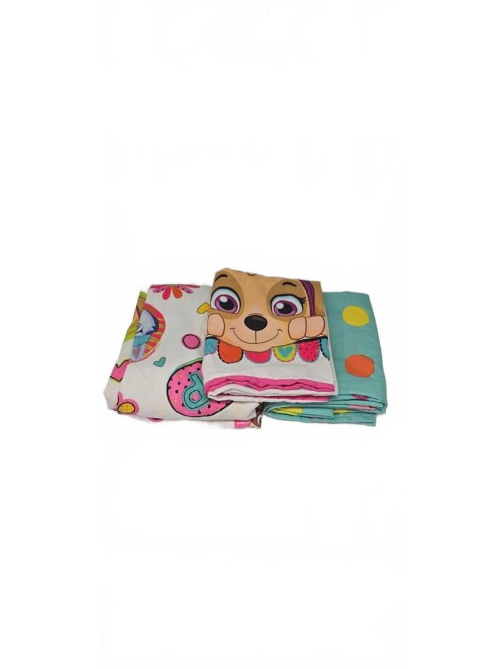 Children's Cartoon Character Bed Sheet Set with Polka Dot Design Twin